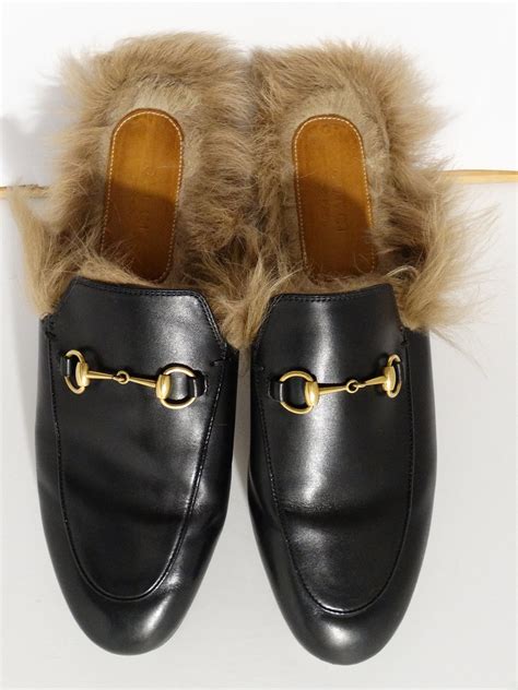 gucci fur slides brown|gucci fur slides men's.